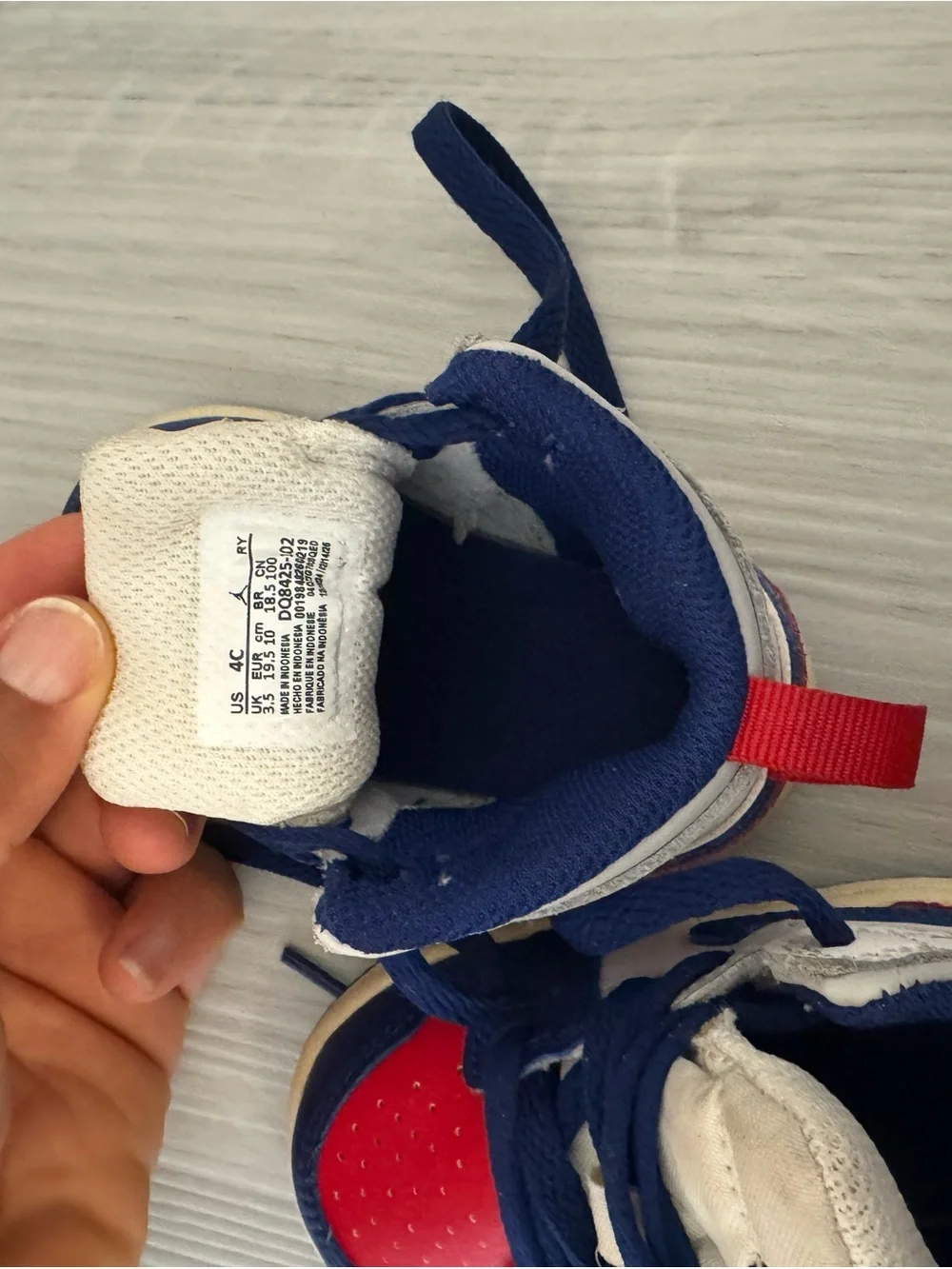 Jordan Kids Red, Navy & Cream High-Top Sneakers